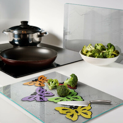 Planche à découper verre Motif de papillons colorés