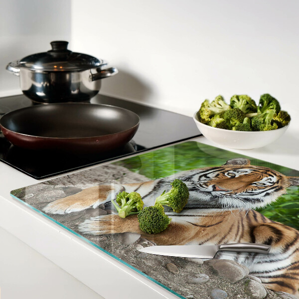 Planche à découper en verre Tigre dans son habitat naturel