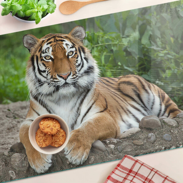 Planche à découper en verre Tigre dans son habitat naturel