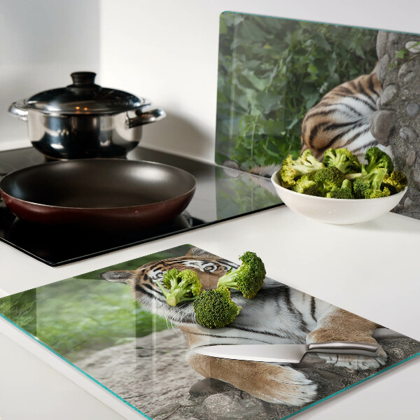 Planche à découper en verre Tigre dans son habitat naturel