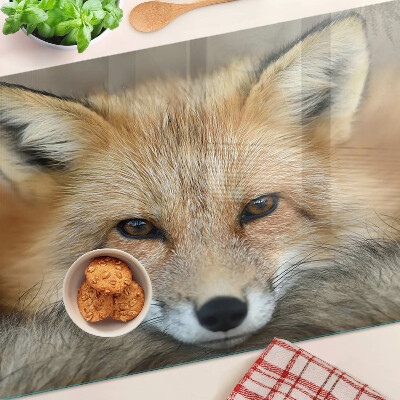 Planche à découper verre Jeune renard roux