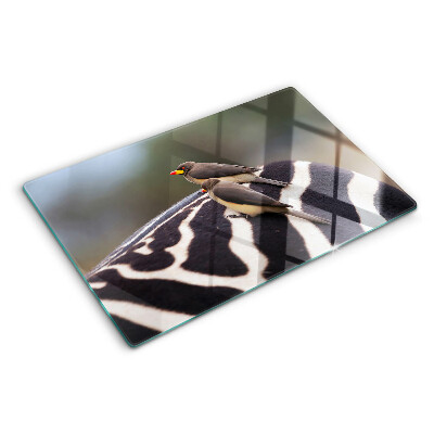 Planche à découper en verre Oiseaux sur un zèbre
