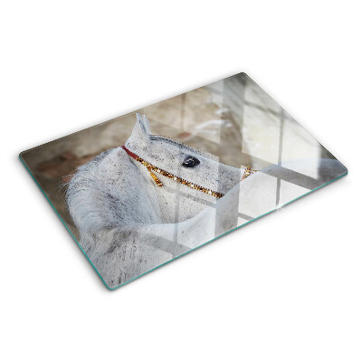 Planche à découper verre Jeune cheval blanc