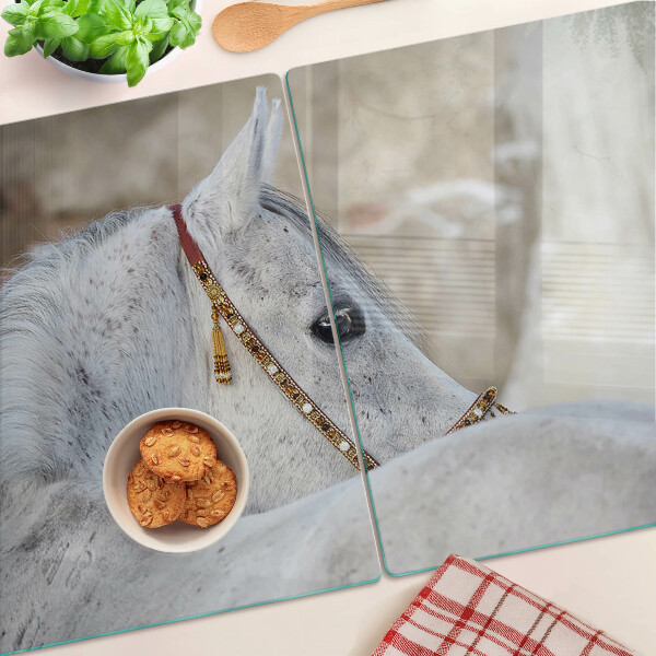 Planche à découper verre Jeune cheval blanc