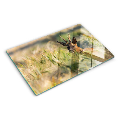 Planche à découper verre Un faon dans le champ