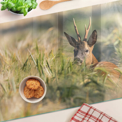 Planche à découper verre Un faon dans le champ