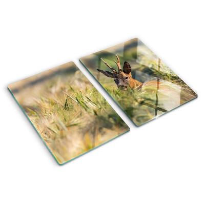 Planche à découper verre Un faon dans le champ