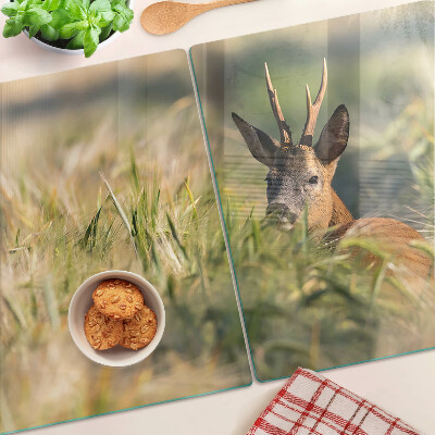 Planche à découper verre Un faon dans le champ