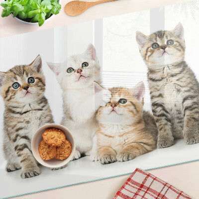 Planche à découper verre Un troupeau de chatons