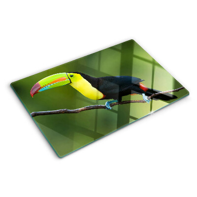 Planche à découper verre Toucan sur une branche