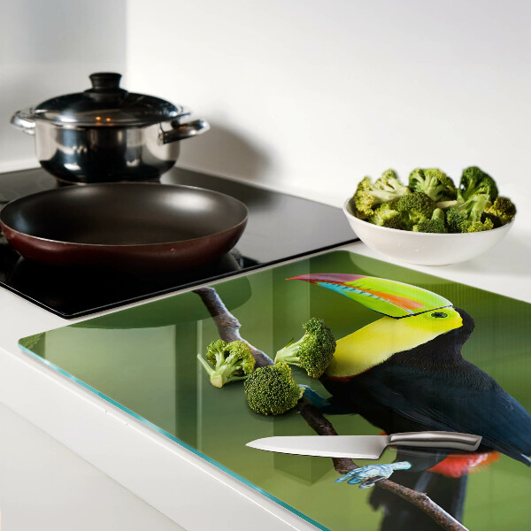 Planche à découper verre Toucan sur une branche