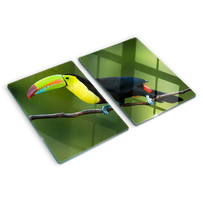 Planche à découper verre Toucan sur une branche