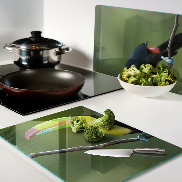 Planche à découper verre Toucan sur une branche