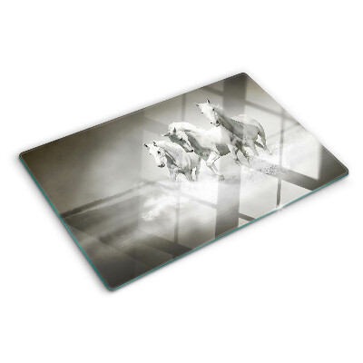 Planche à découper en verre Chevaux dans l'eau
