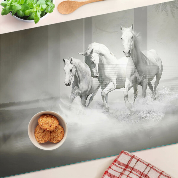 Planche à découper en verre Chevaux dans l'eau