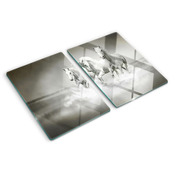 Planche à découper en verre Chevaux dans l'eau
