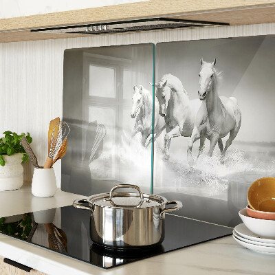 Planche à découper en verre Chevaux dans l'eau