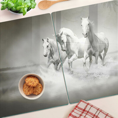 Planche à découper en verre Chevaux dans l'eau