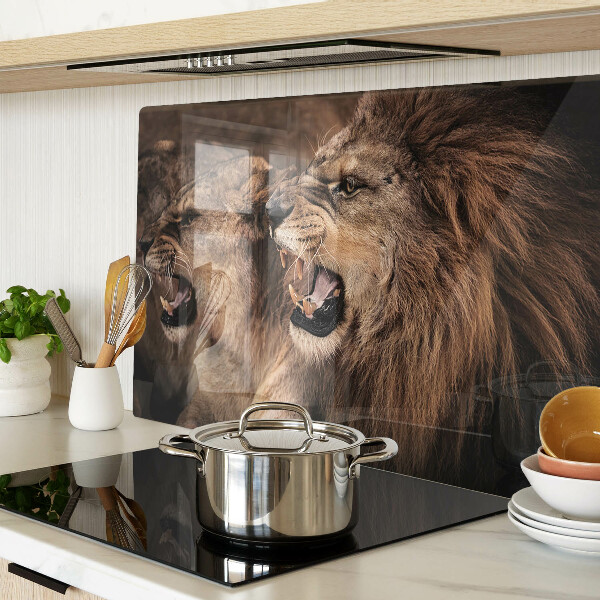 Planche à découper en verre Lions rugissants