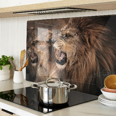 Planche à découper en verre Lions rugissants