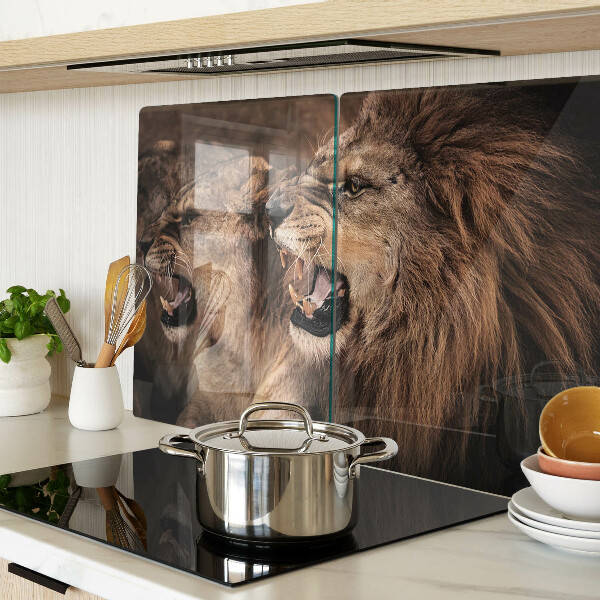Planche à découper en verre Lions rugissants