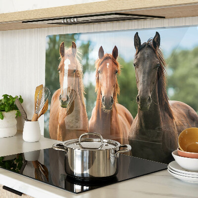 Planche à découper en verre Chevaux dans la nature
