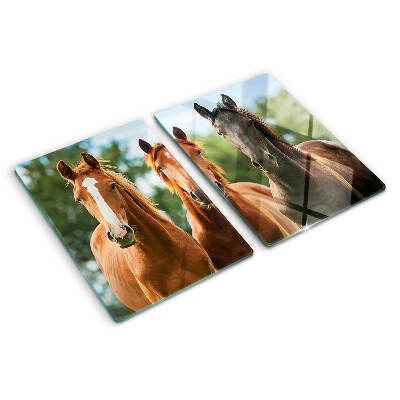 Planche à découper en verre Chevaux dans la nature