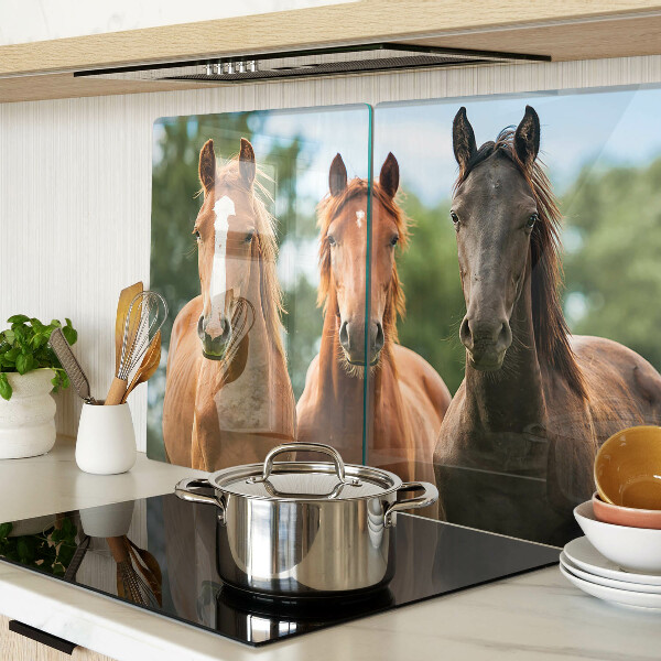 Planche à découper en verre Chevaux dans la nature