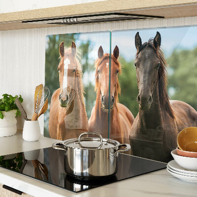 Planche à découper en verre Chevaux dans la nature