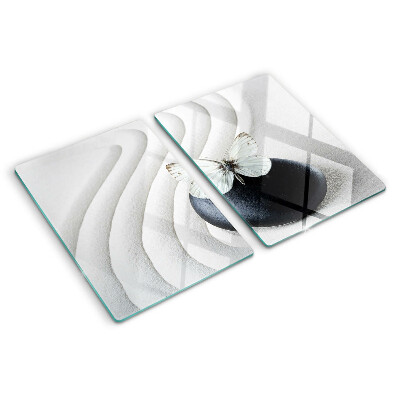 Planche à découper en verre Motif papillon sur pierre