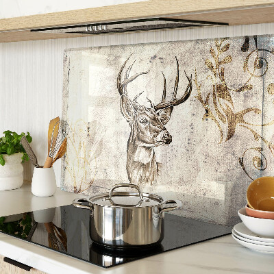 Planche à découper verre Cerf avec des bois