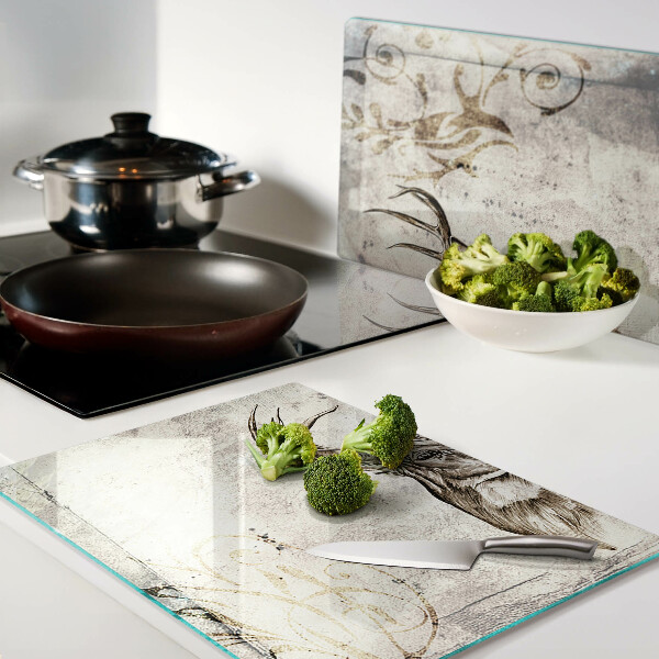 Planche à découper verre Cerf avec des bois