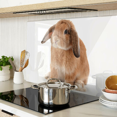Planche à découper verre Lapin sur fond blanc