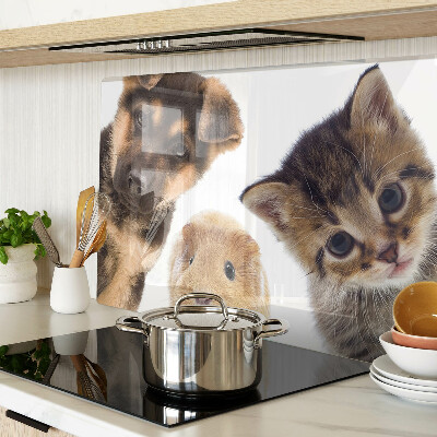 Planche à découper verre Chiens, chats, lapins