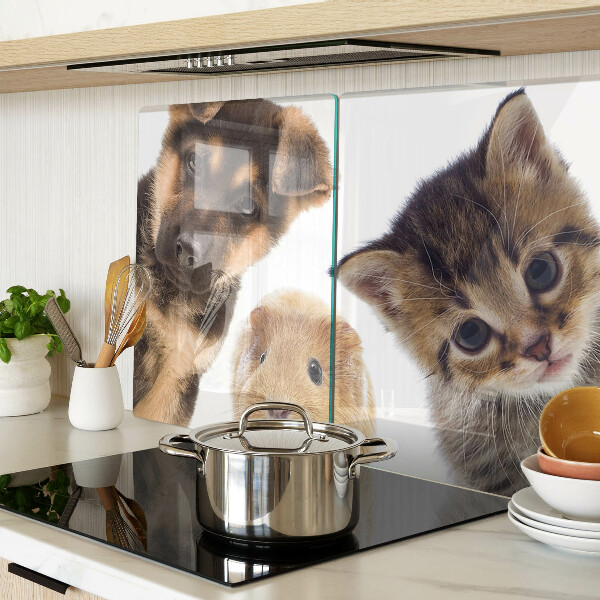 Planche à découper verre Chiens, chats, lapins