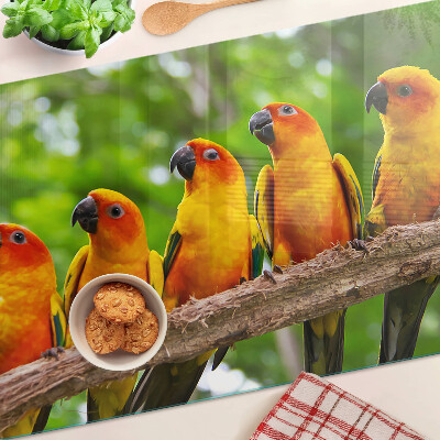 Planche à découper verre Perroquets sur une branche