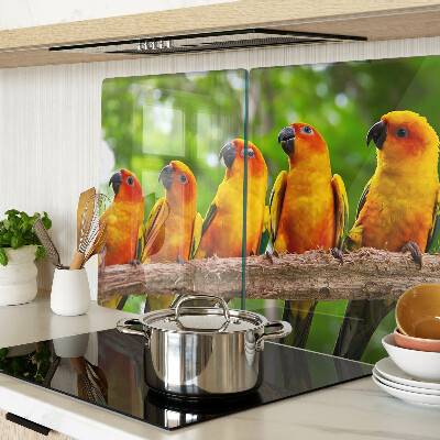 Planche à découper verre Perroquets sur une branche