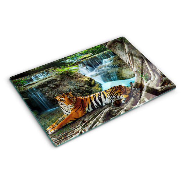 Planche à découper en verre Tigre dans son habitat naturel