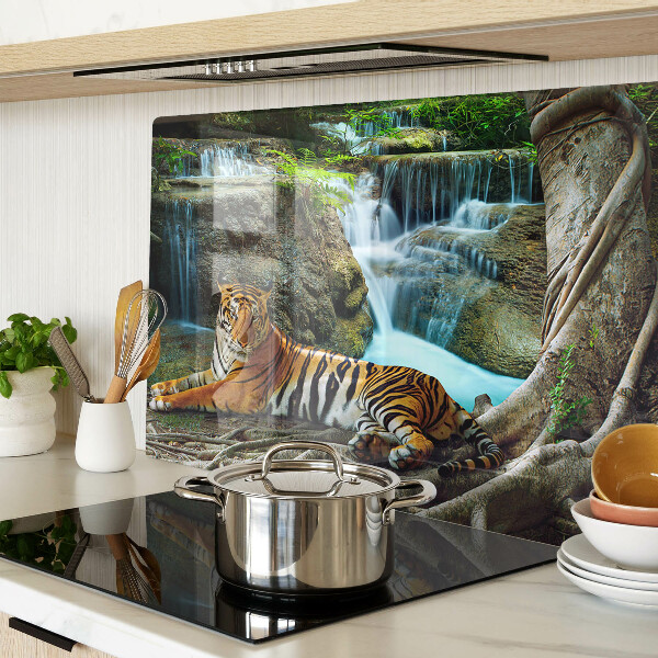 Planche à découper en verre Tigre dans son habitat naturel