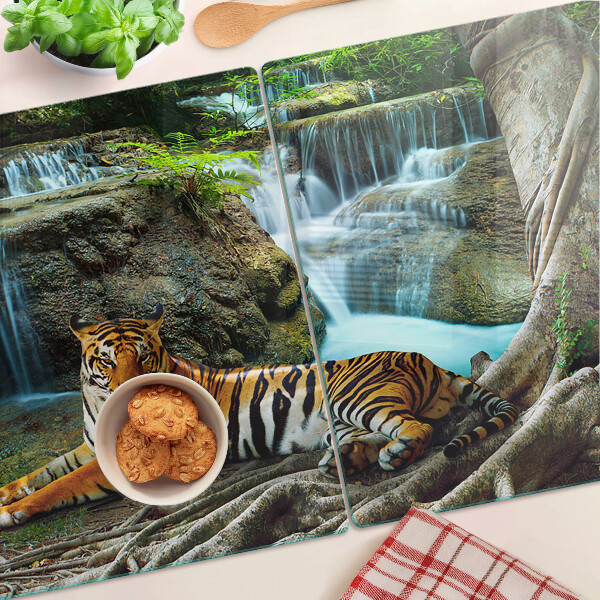 Planche à découper en verre Tigre dans son habitat naturel