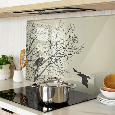 Planche à découper en verre Oiseaux sur les branches des arbres