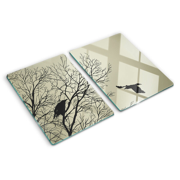 Planche à découper en verre Oiseaux sur les branches des arbres