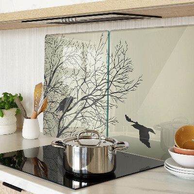 Planche à découper en verre Oiseaux sur les branches des arbres