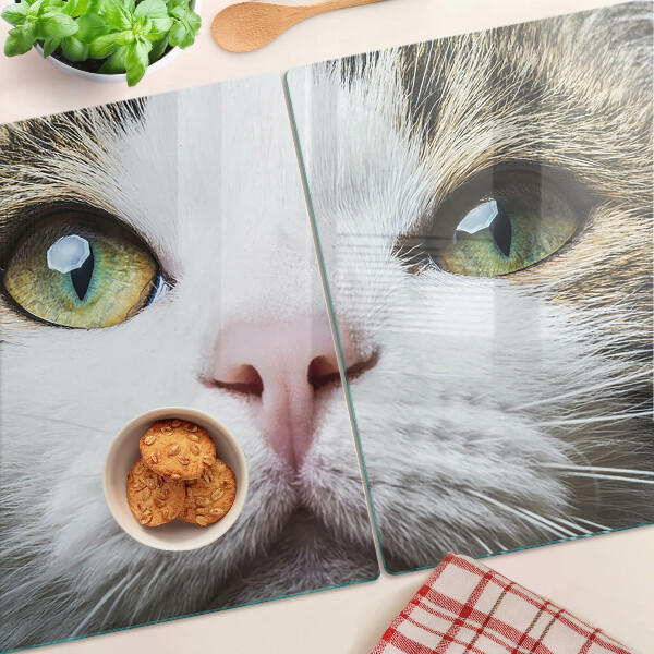 Planche à découper verre Un chat aux yeux verts