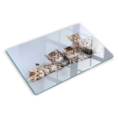 Planche à découper verre Des chats à l'arrière-plan de la fenêtre