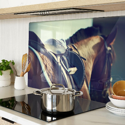 Planche à découper en verre Chevaux et accessoires équestres