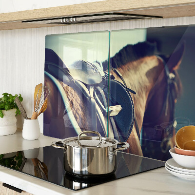 Planche à découper en verre Chevaux et accessoires équestres