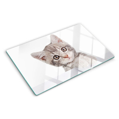 Planche à découper en verre Chaton aux grands yeux