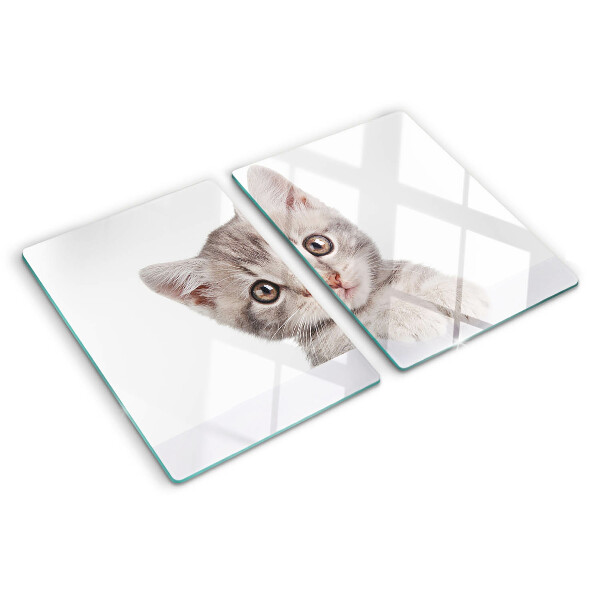Planche à découper en verre Chaton aux grands yeux