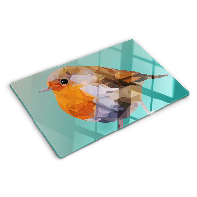 Planche à découper verre Oiseau low poly